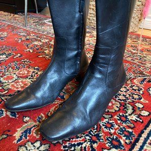 Alessia Black Leather Boots, made in Brazil - Size 10 N